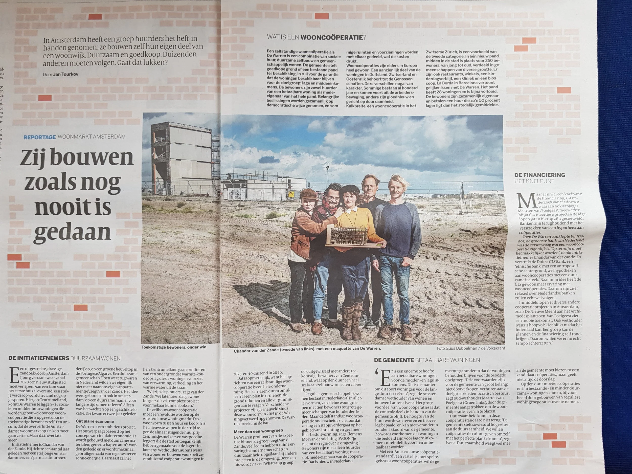 Voorpagina Volkskrant &amp; Actieplan Wooncoöperaties