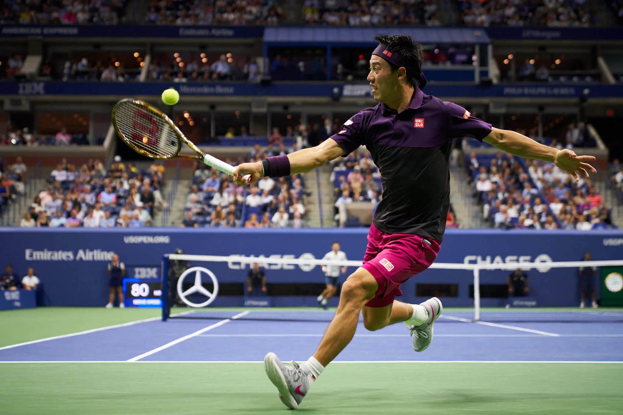 Kei Nishikori, Arthur Ashe Stadium, Men’s Singles Semifinal Sony A7rIII, Sony 24-70mm f2.8 GM