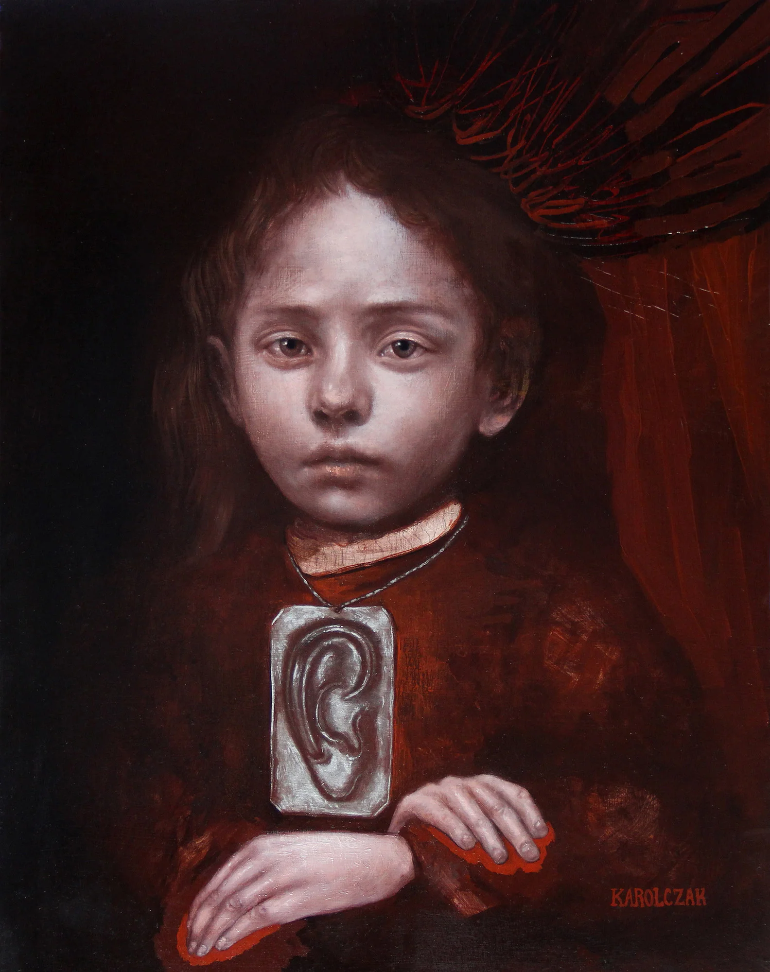 Unspoken Oil, encausti & antique metal pigment on panel, 18" x 14", 2015 Private Collection