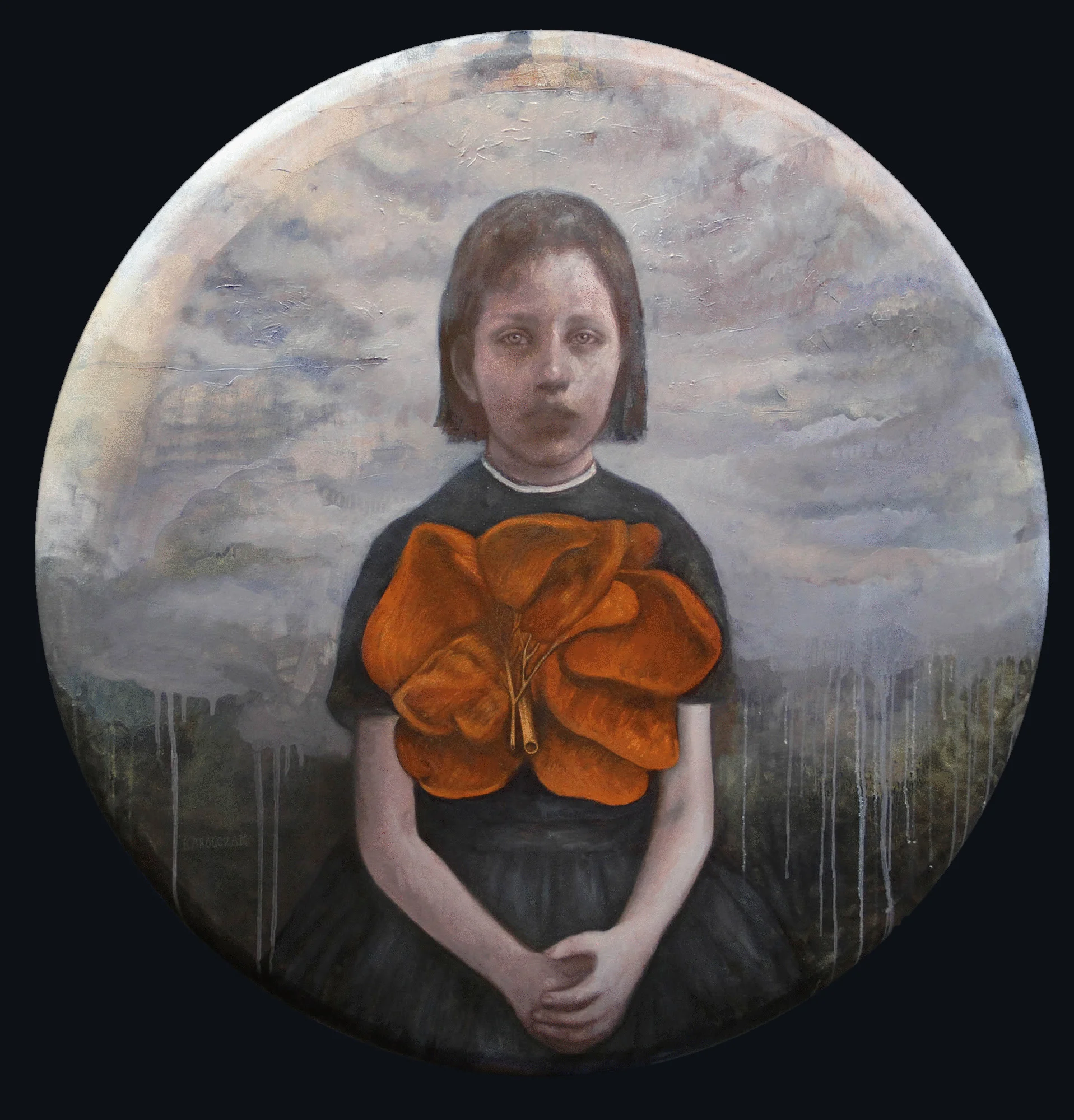 Petal Oil on round canvas, 36" in diameter, 2014 available