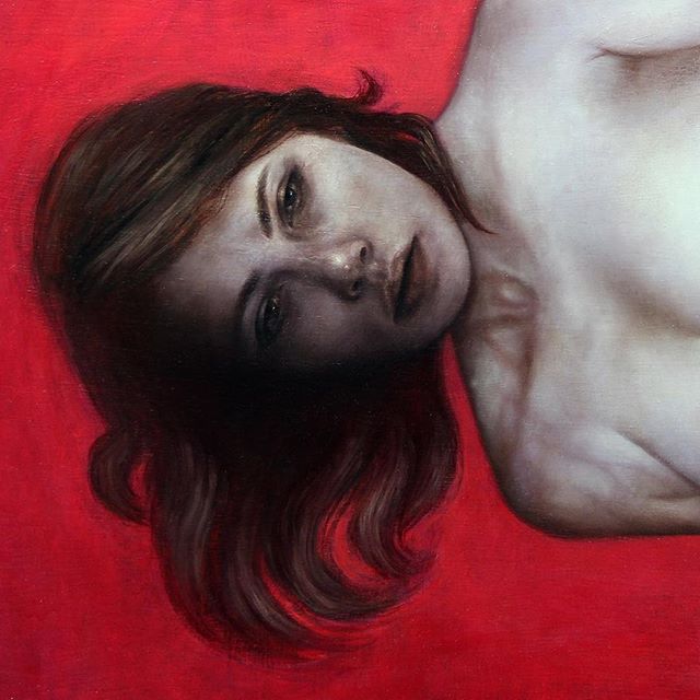 Detail of &ldquo;Seeking Arrangement&rdquo;. 🥀

2018 oil, enamel on panel. ...............................................
...............................................
#oilpainting #darkart #feministArt #femaleartist #selfportrait #oldmasters #fl