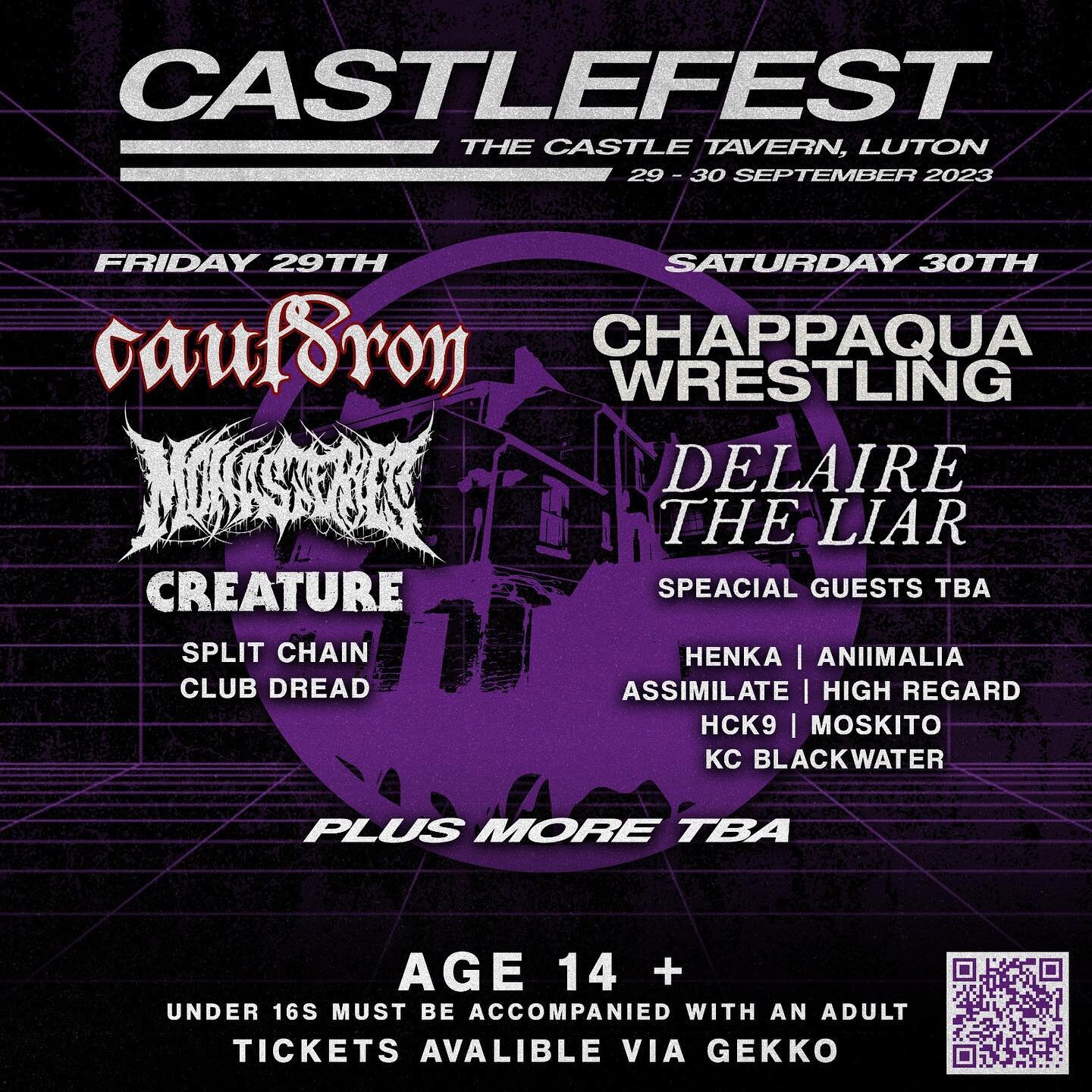 Super excited to be making our @castlefest_uk debut in September 💀🖤

Our HAUNT show at The Castle back in March was one of our favs to date, mad energy, so to get invited back is killer. Swipe for shots / vids. 

Playing on a seriously heavy day wi