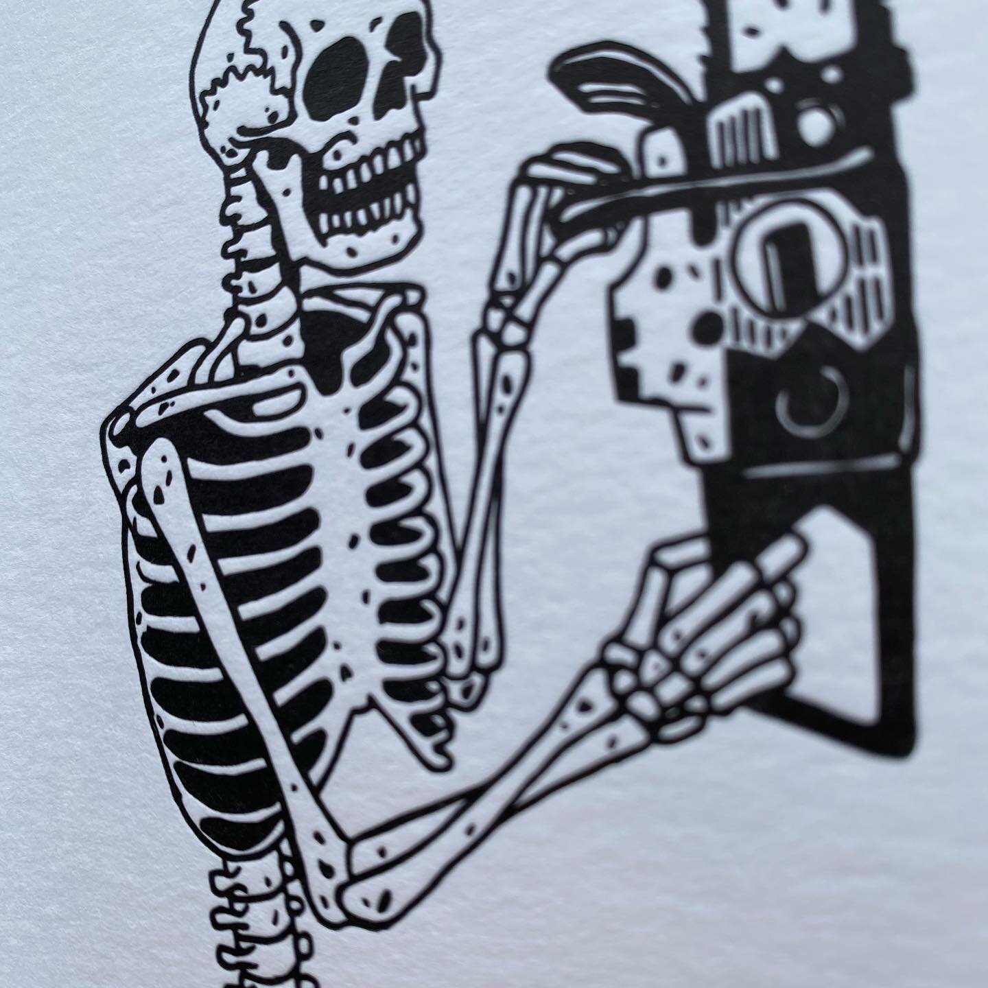 Greeting cards now up in the shop! Made with love and care by the folks over at @saplingpress ! Link in bio,logy department☝️☝️☝️🧐🧐🧐. (Options to personalize available!)
.
.
.
#valentinesday #valentine #beebosloth #skeleton #chainsaw #horrormovies