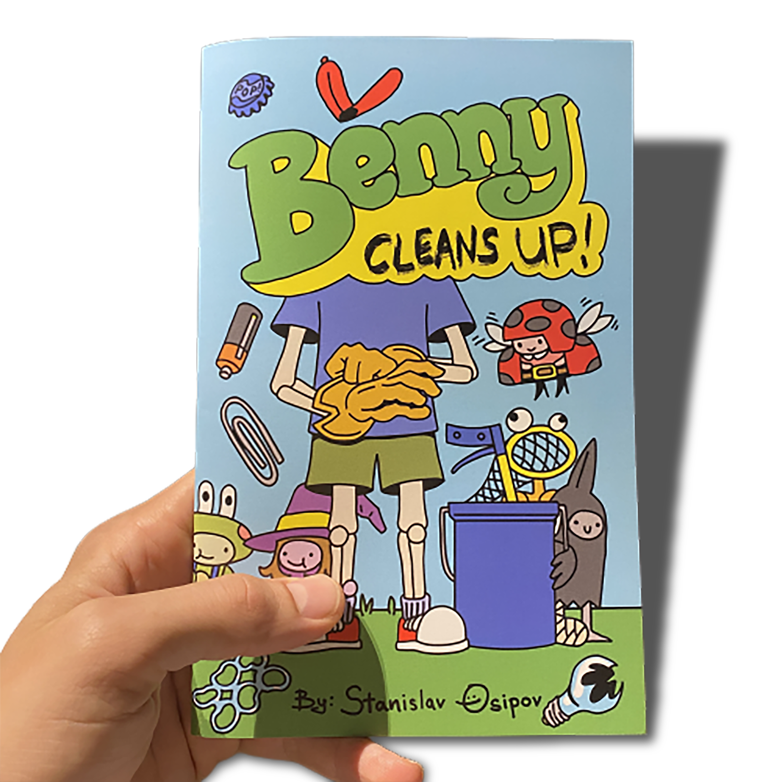 Benny cleans up hand.png