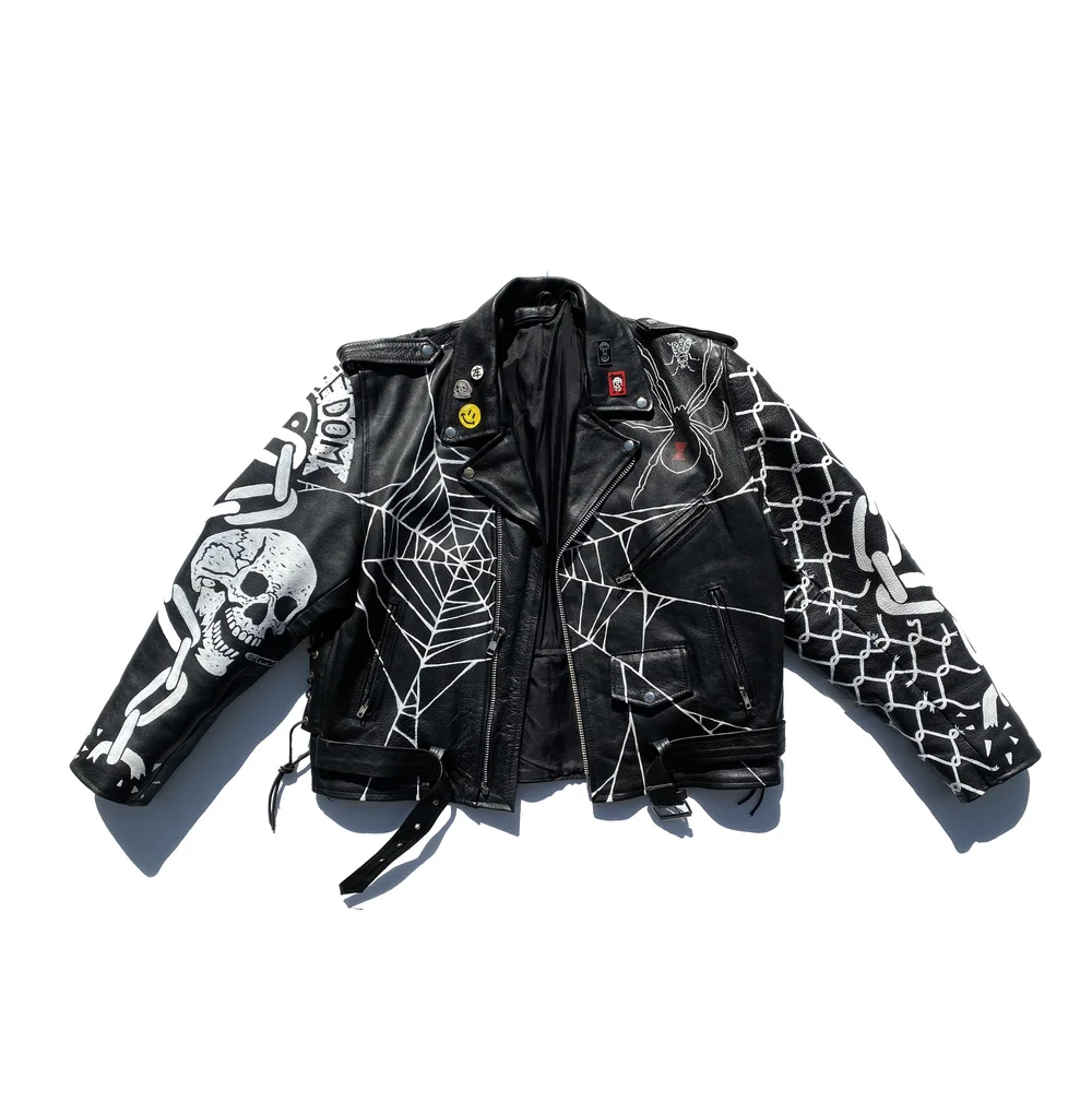 custom painted leather jacket — Beebosloth