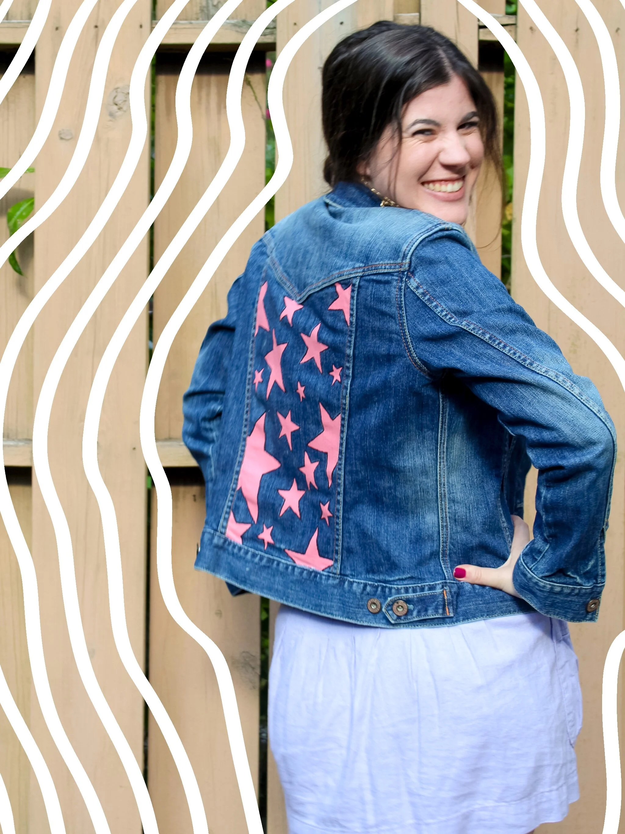 Temple fragment denim jacket 