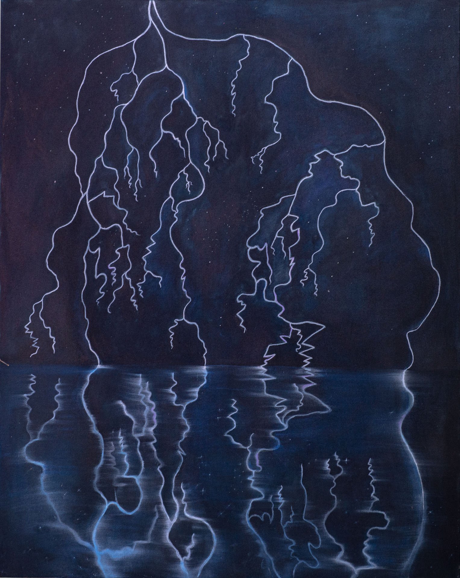 Mirror 2022 32 x 39 “ acrylic on canvas 2023 Dream Island Group Show