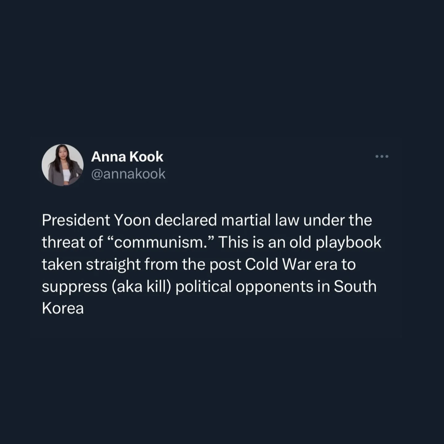 Some historical context. I&rsquo;m in Korea right now as my country faces one of the most shocking threats to democracy in recent history. 

Since taking office in 2022, President Yoon has recorded some of the lowest approval ratings among South Kore
