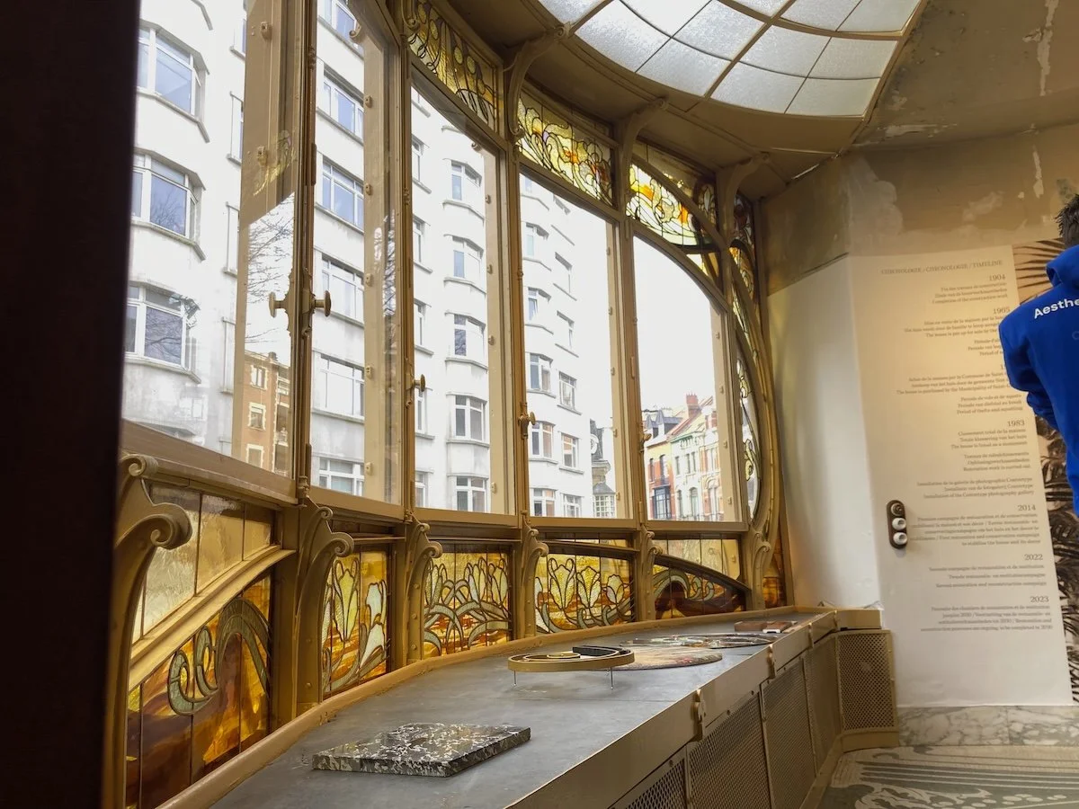 View from interior through Art Nouveau window