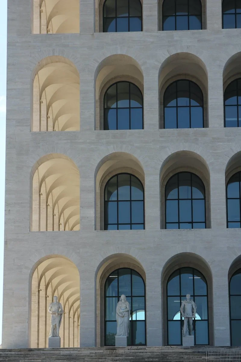 Close up of series of arches and arched windows