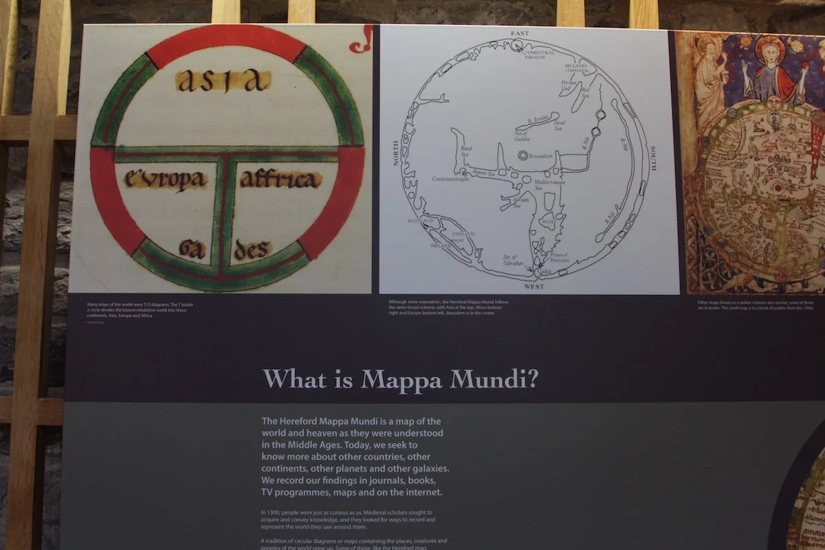Two circles explaining a medieval map