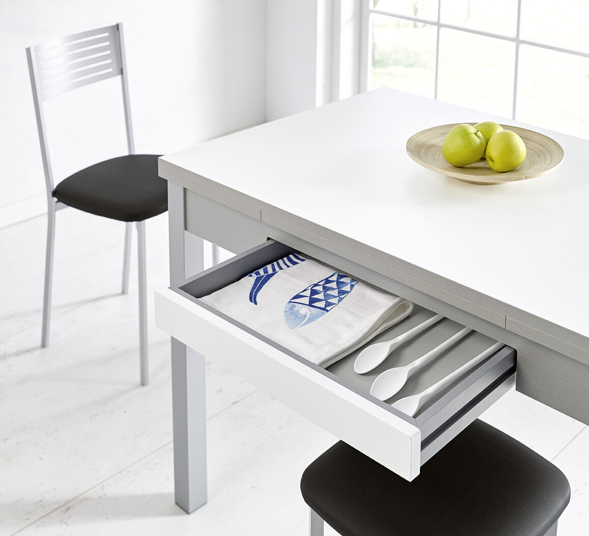 Mesa de cocina extensible y con cajón — BLUMVER.