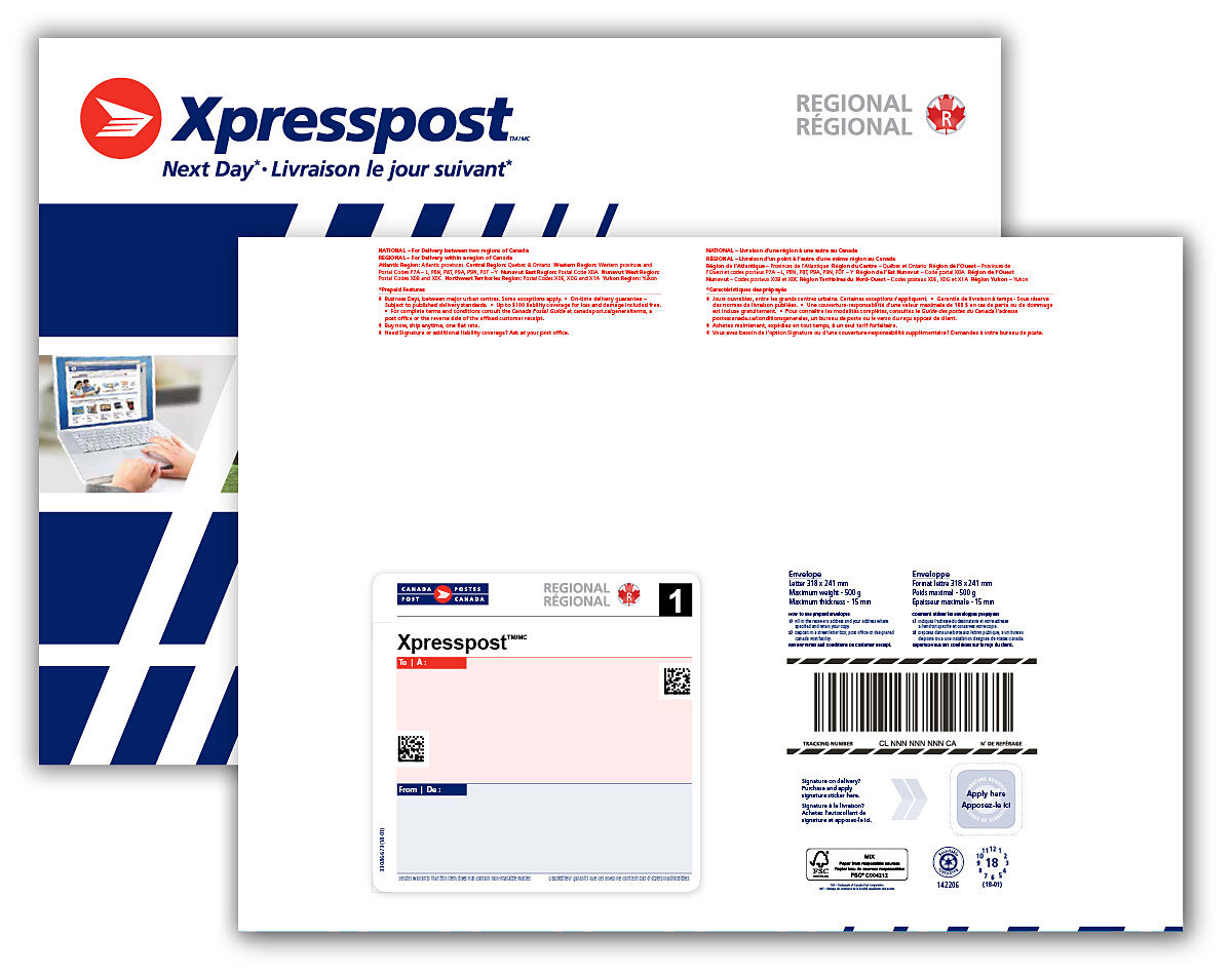 envelope sizes canada post — Airways Postal
