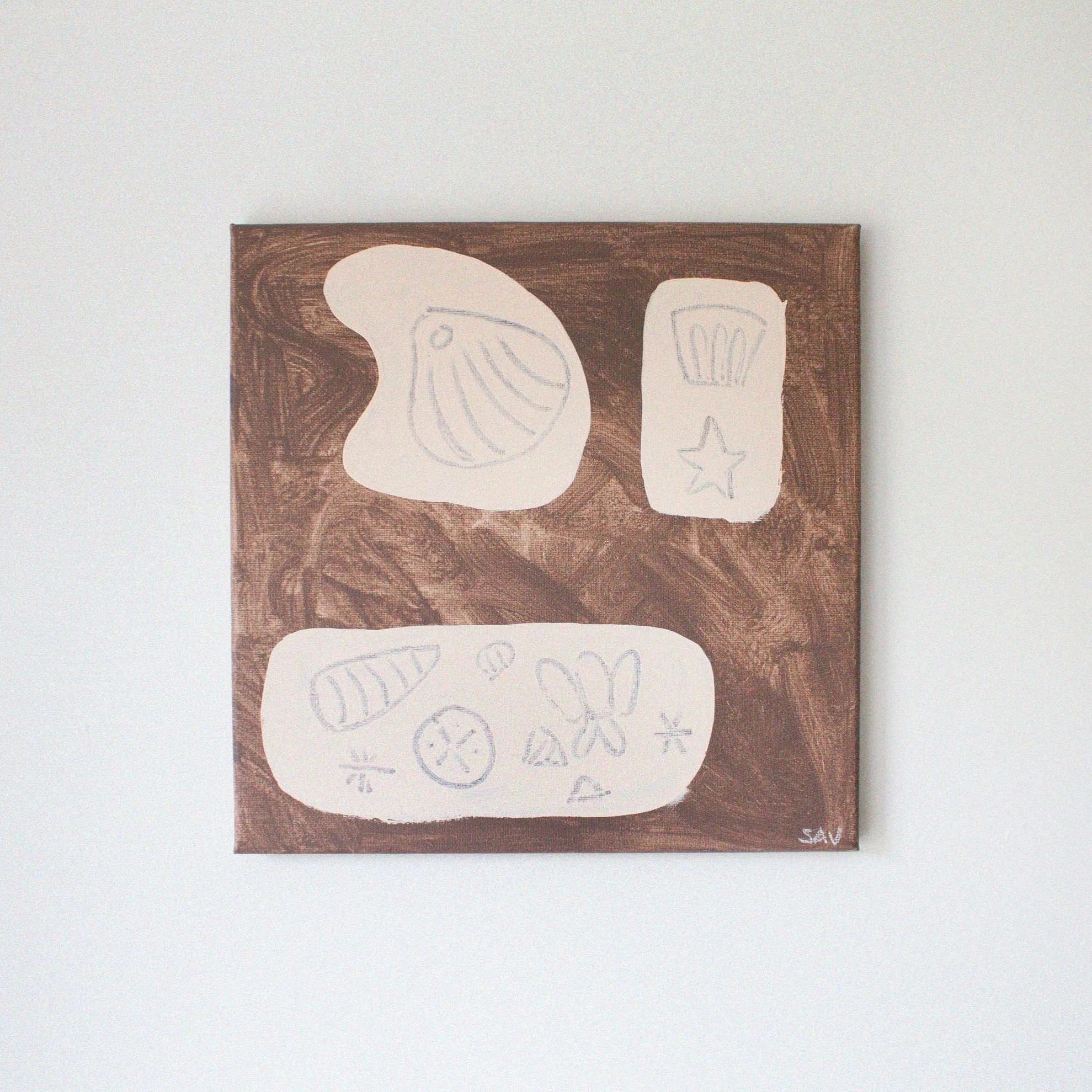 "Shell Study IV" 12x12 Original Acrylic on Canvas Painting