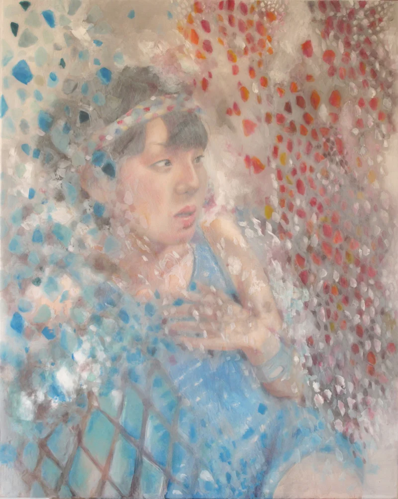  oil and acryl on canvas and glass 80 x 100 cm 2016 