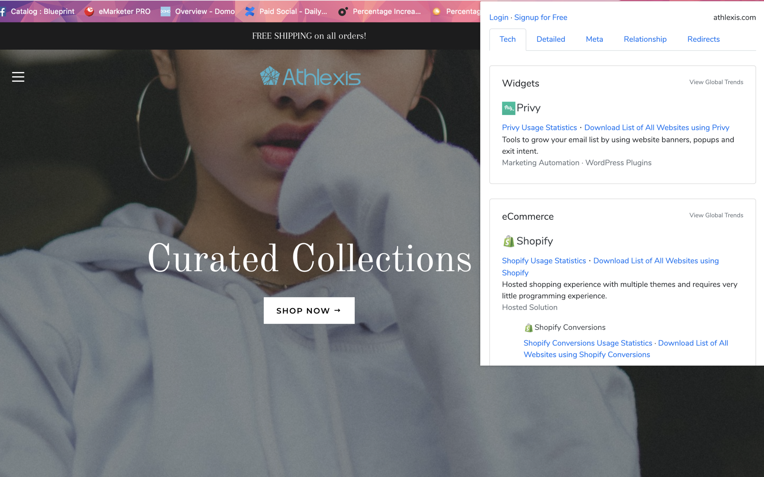 The box at the top left gives you a complete breakdown on the site build and plug ins.