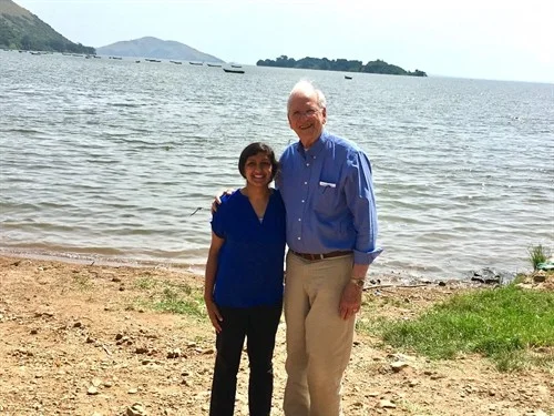Me with Joe at Lake Victoria-already one of my favorite pictures