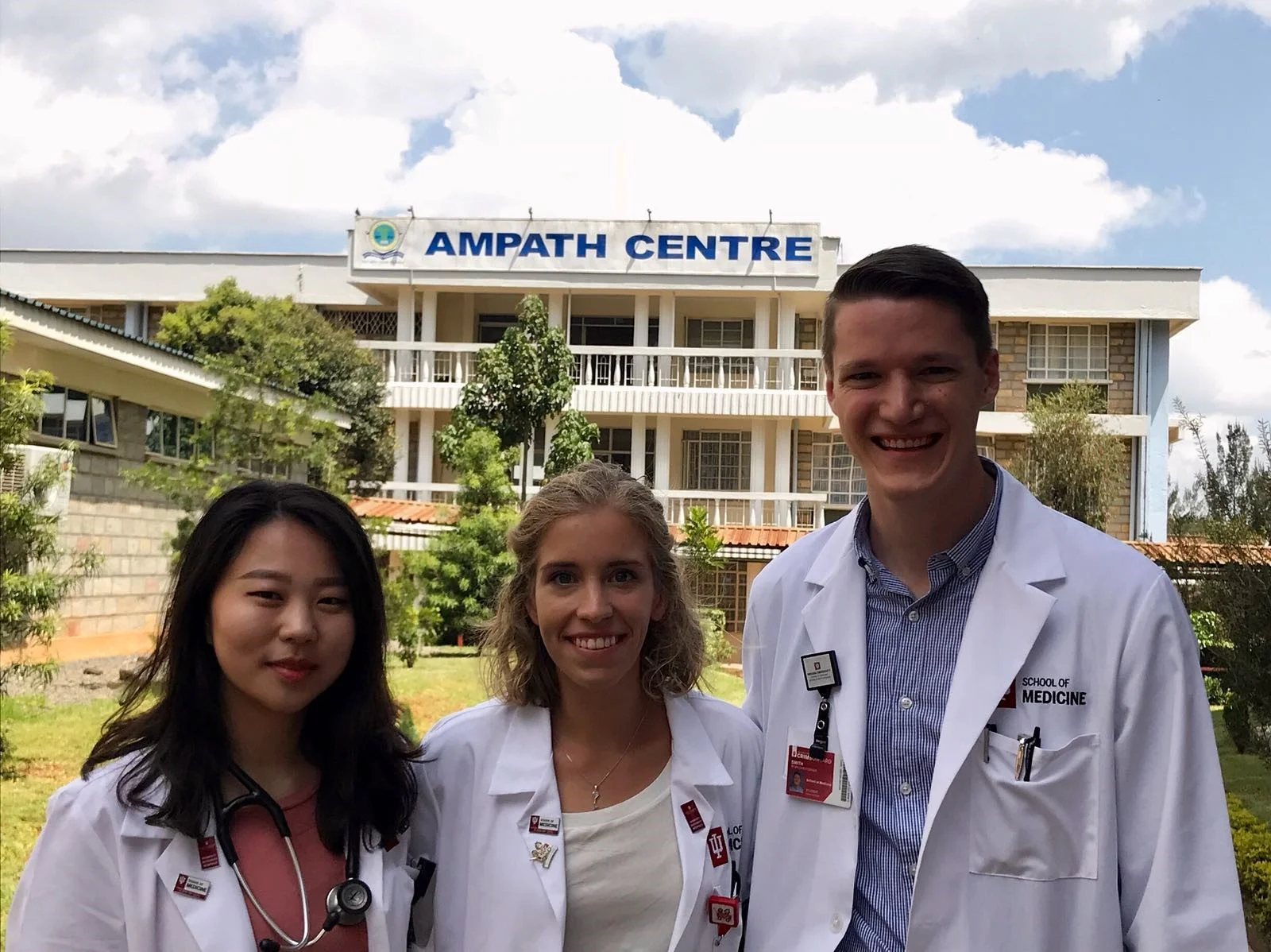 Photo of Diane, Maddy, and I on our first day at the AMPATH clinic