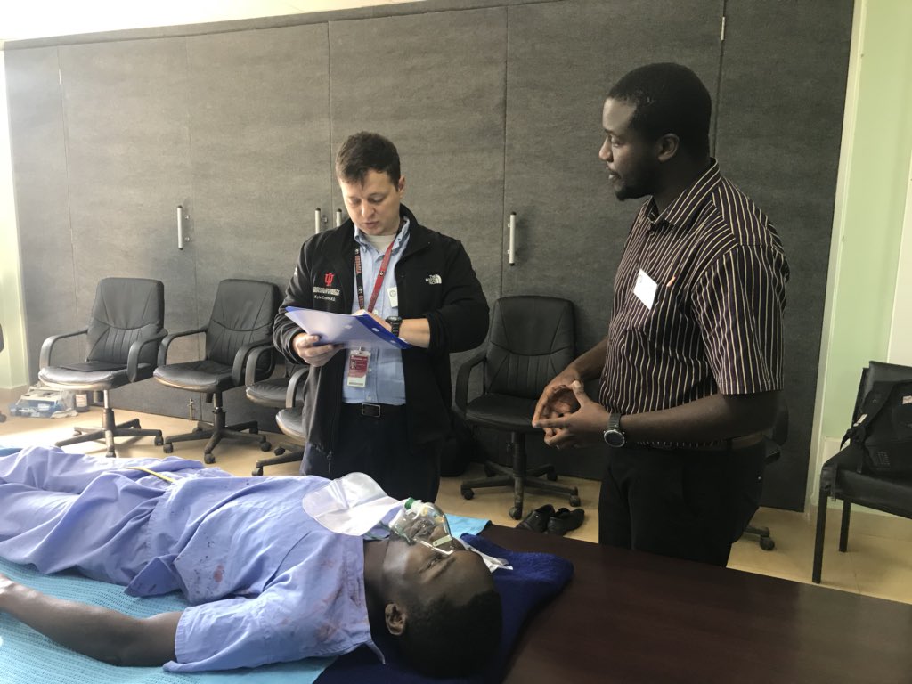 Kyle Carpenter, MD at the first Advanced Trauma Life Support training course offered in western Kenya.