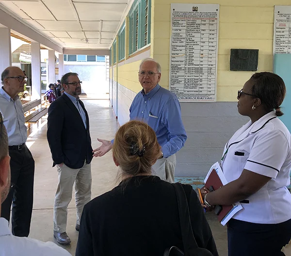 Visitors from the National Institutes of Health toured the rural health clinic in Mosoriot, Kenya.