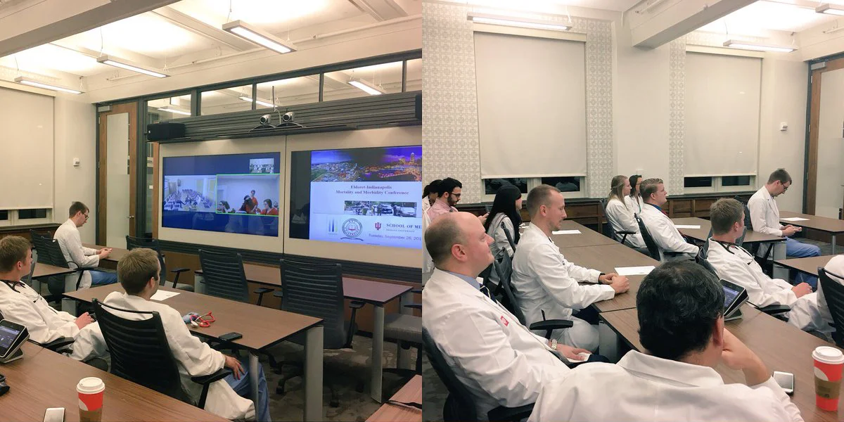 Physicians and trainees in Indianapolis learn from teleconferences with colleagues in Kenya.