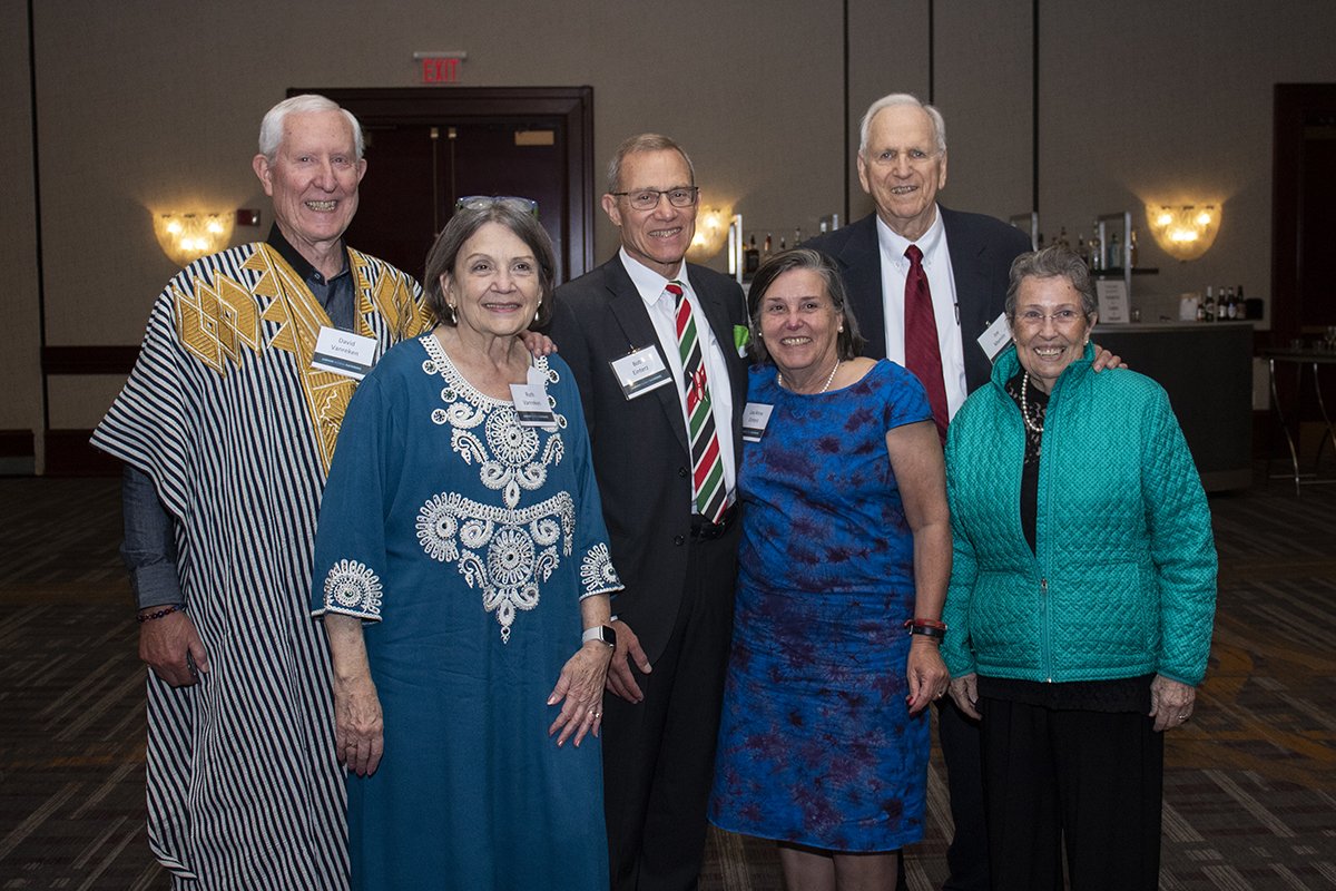  Dr. David and Ruth Van Reken, Dr. Bob and Lea Anne Einterz, and Dr. Joe and Sarah Ellen Mamlin attended the Global Gathering. In 1988, the three physicians and Dr. Charlie Kelley (not pictured) helped establish the partnership that became AMPATH. 