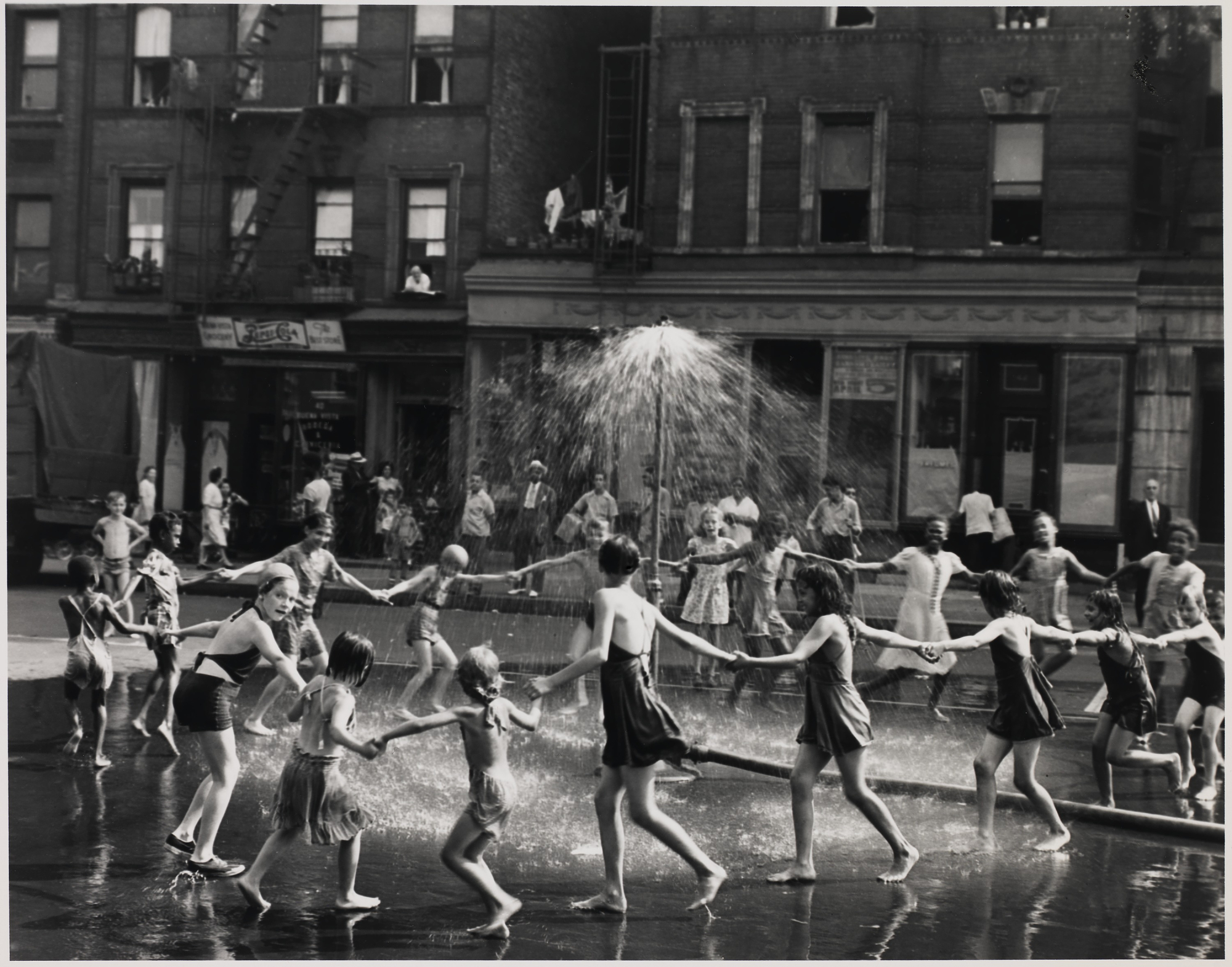 Todd Webb, "Children around Sprinkler, Harlem", 1946, gelatin silver print, Smithsonian American Art Museum
