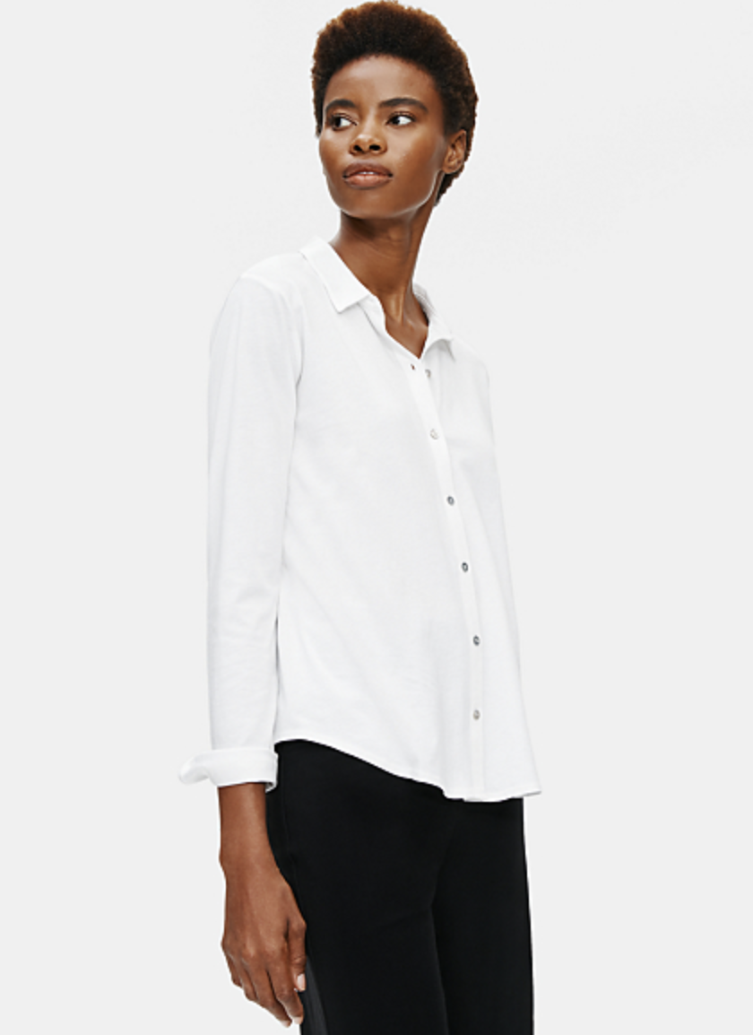 EILEEN FISHER: System Organic Cotton Easy Jersey Shirt 