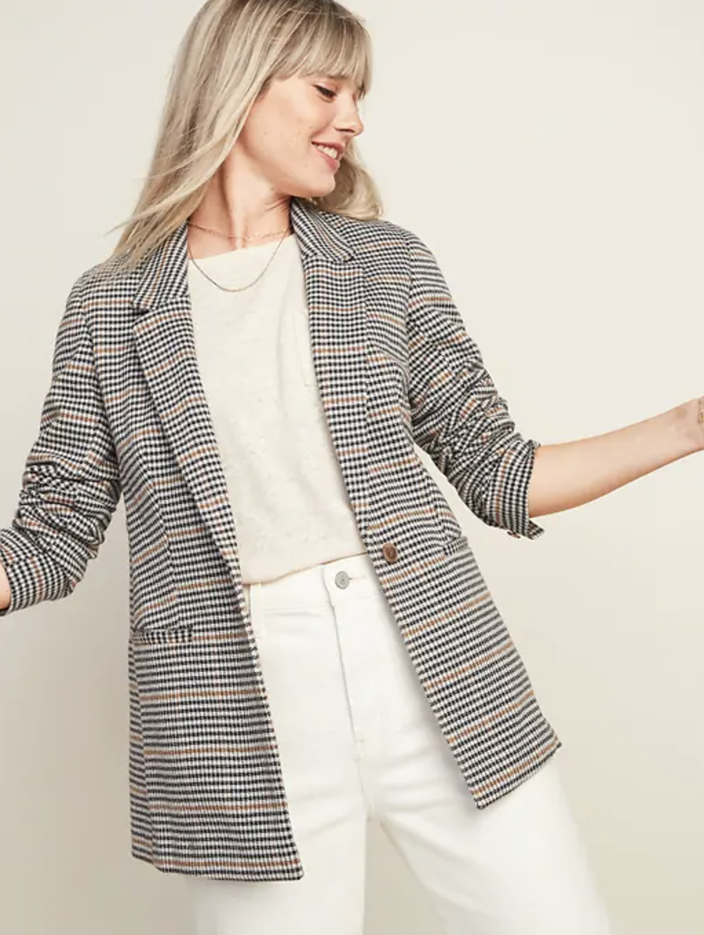 OLD NAVY: Oversized Patterned Blazer for Women