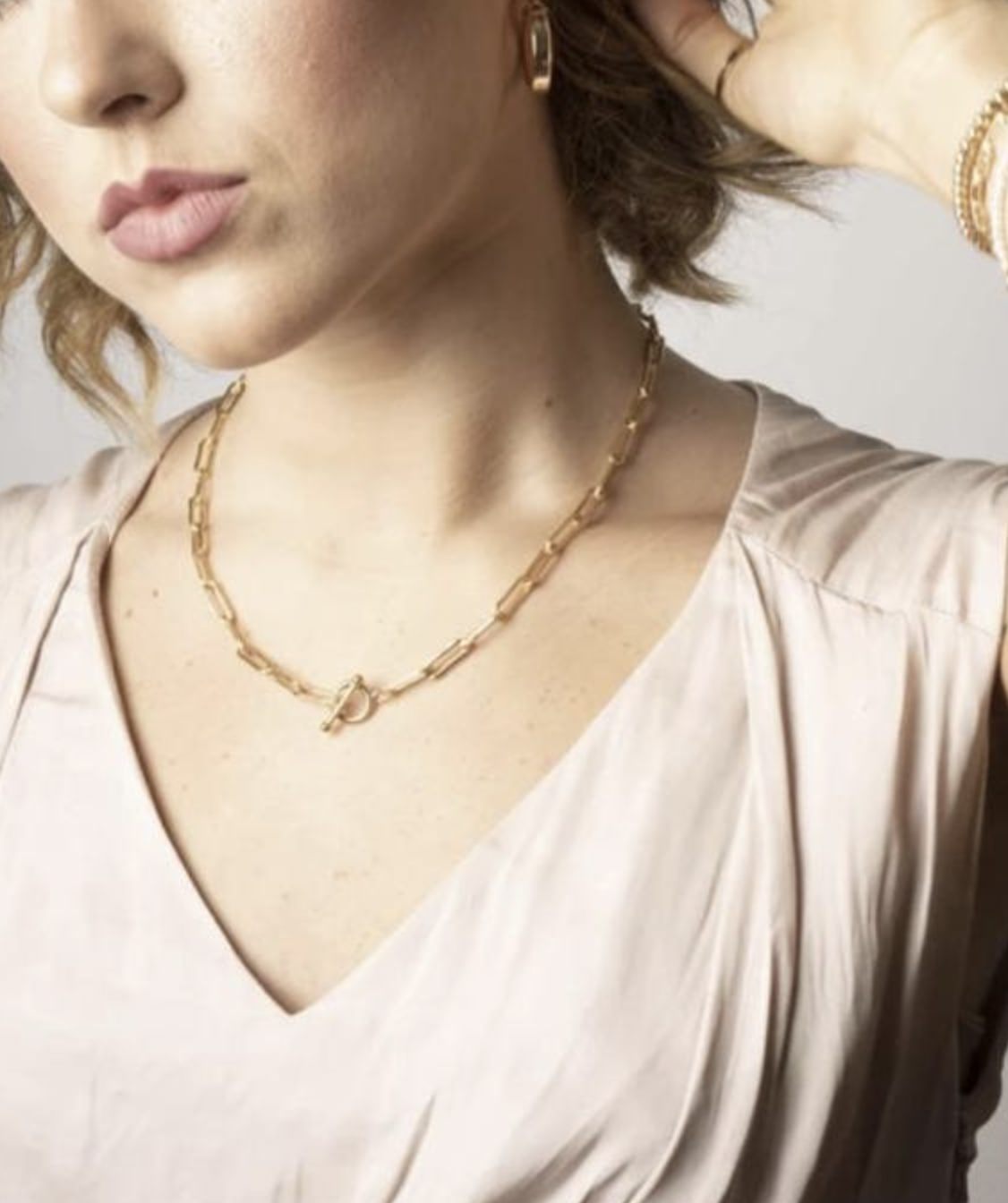 ETSY: Gold Paperclip Link Necklace
