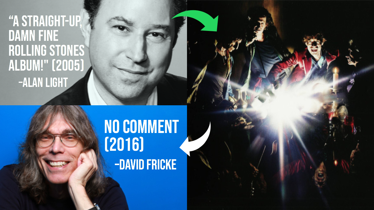 Yes, of course Alan Light loved A Bigger Bang (he gave it a whopping 4.5 stars ). Showing amazing restraint, David Fricke made no mention of it (or any studio album predecessor) in his 4.5-star rating of the Stones’ next studio album, a collection of blues covers released 11 years later. But the magazine later trimmed his review by half a star.
