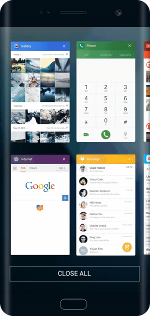 Adjust grid for recent apps-- fade in and out