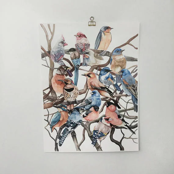 Birds On Branches Print Be Present Not Perfect Print | Ampersand Mother