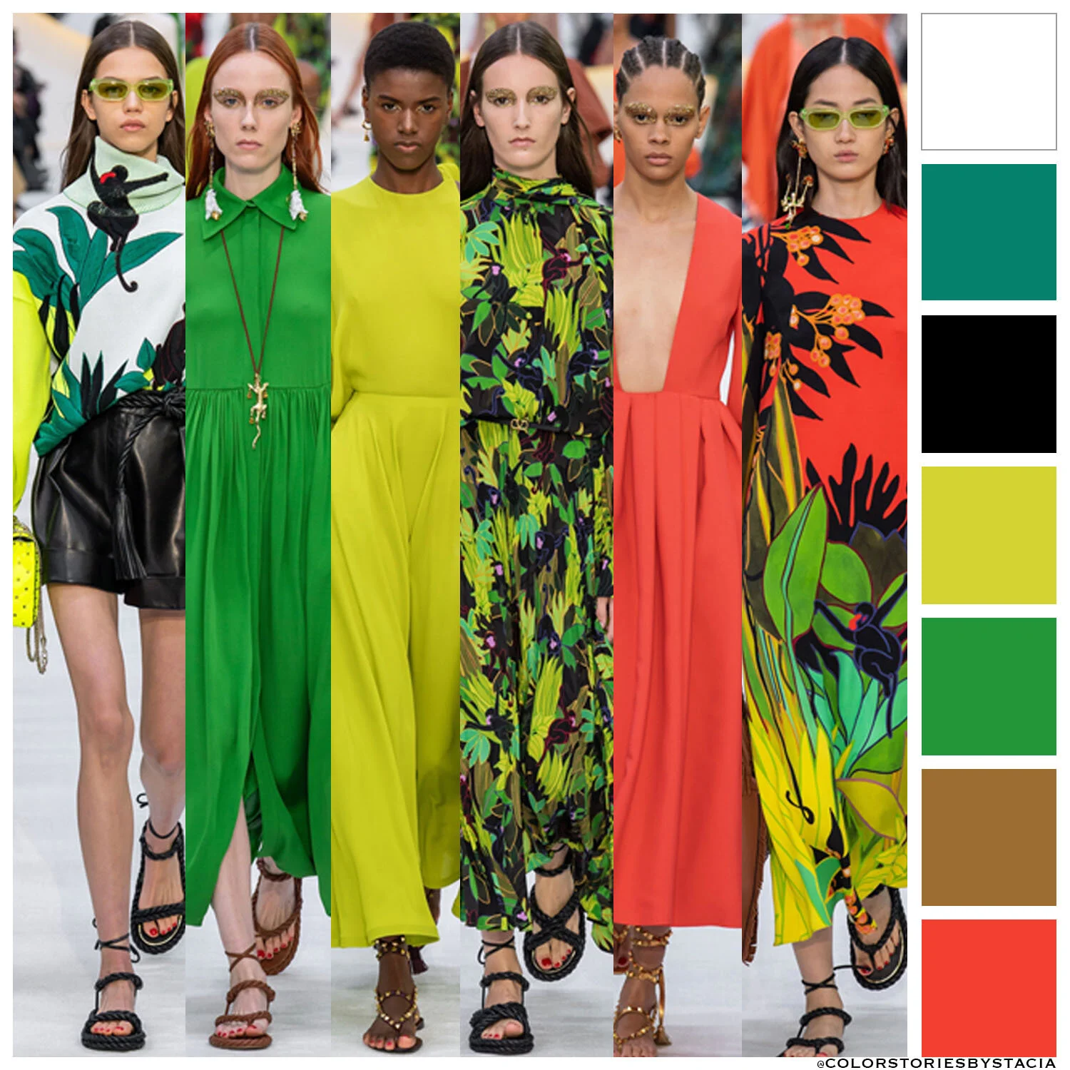 Green/Orange Tropical Valentino Spring/Summer 2020