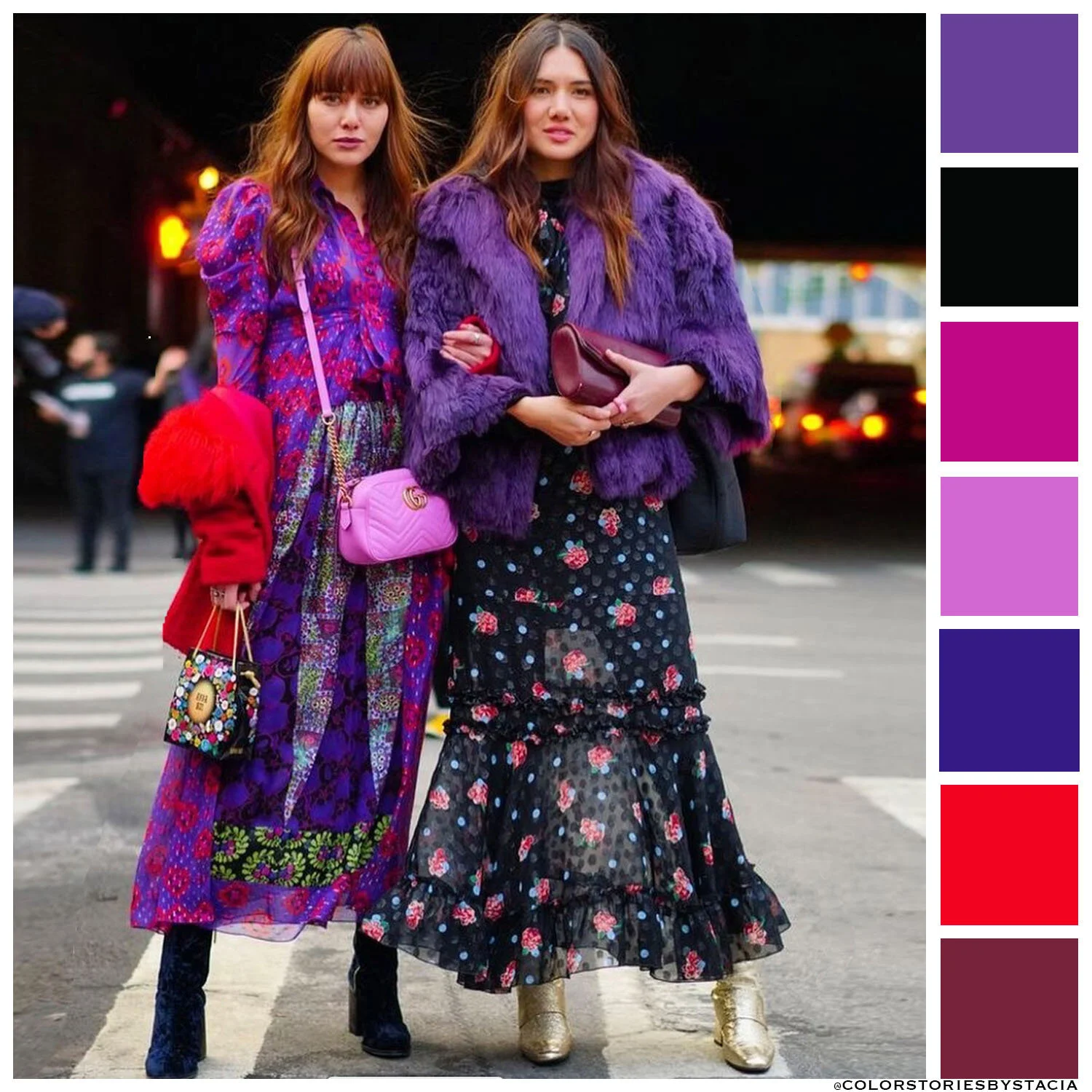 Red &amp; Purple Street Style