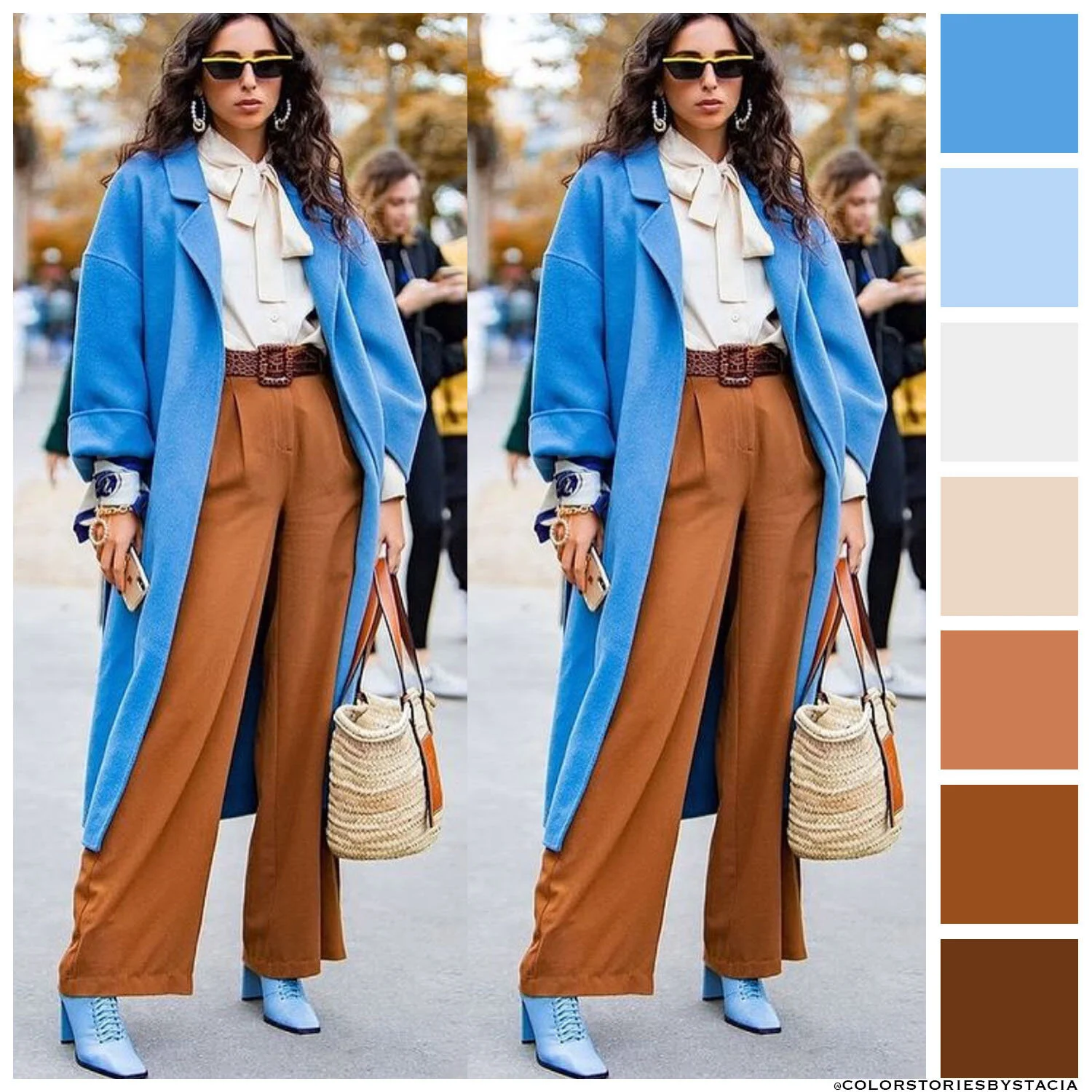 Sky Blue + Luggage Brown