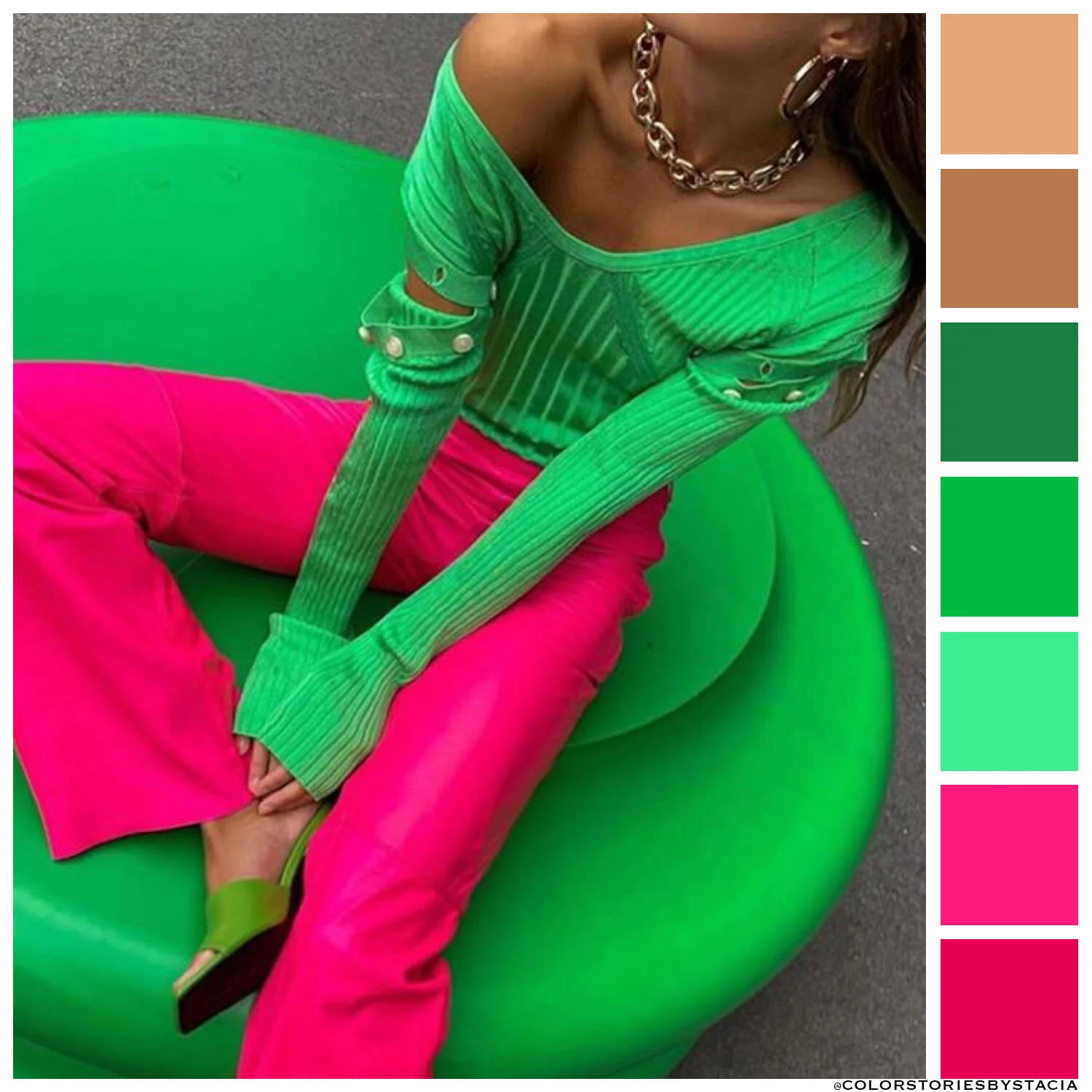 Shocking Pink + Kermit Green