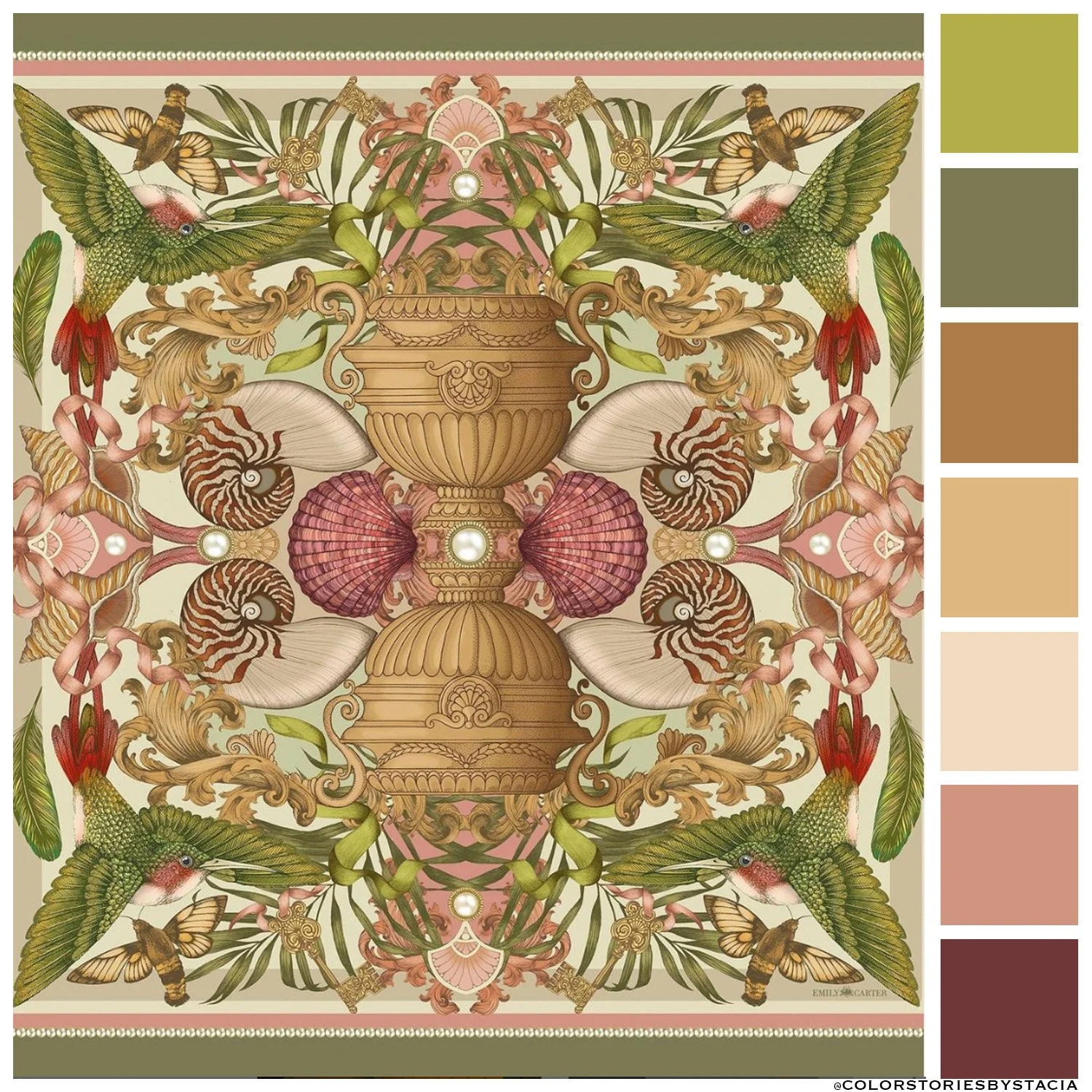 Dusty Rose + Olive