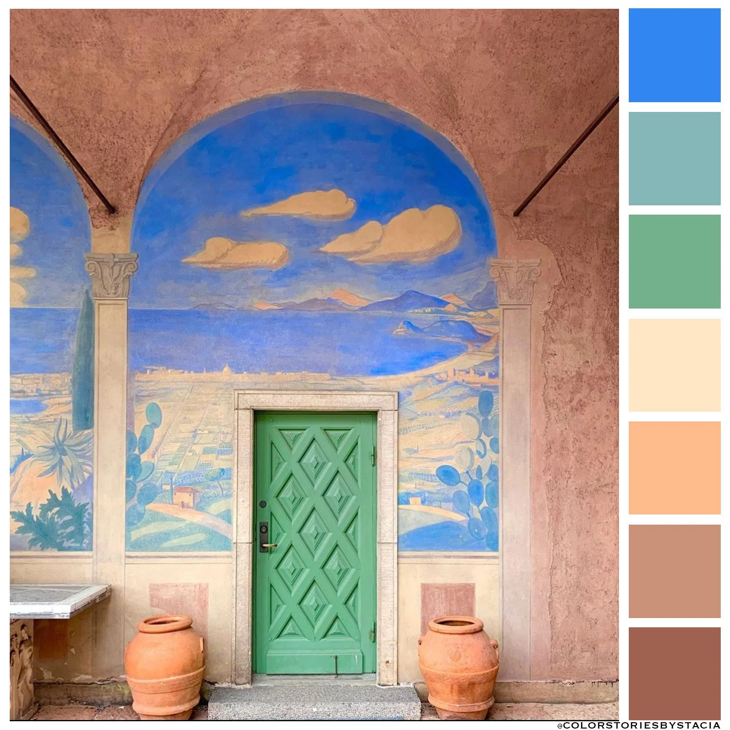 Terra Cotta, Spearmint + Sky