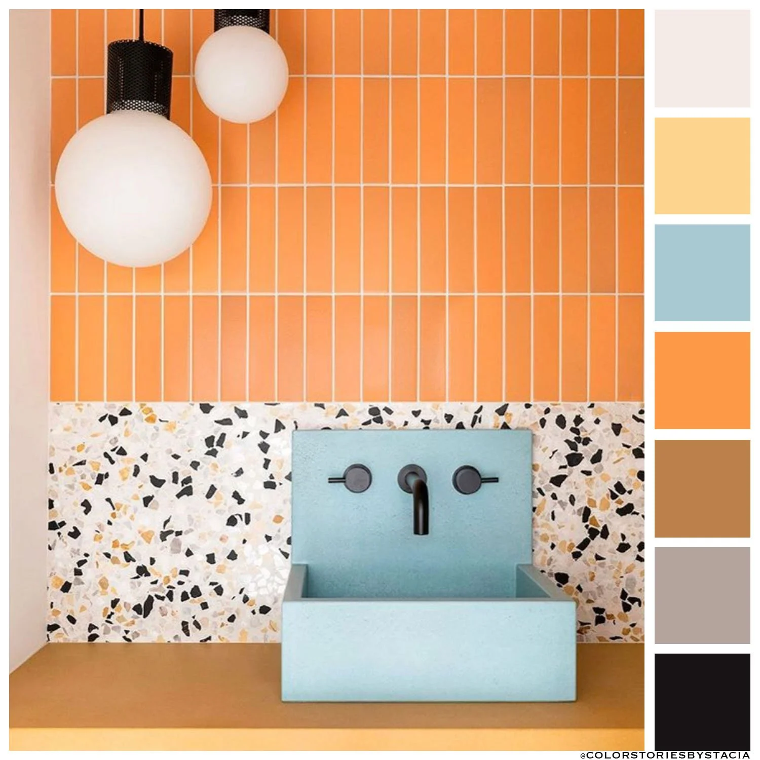 Tinted Blue, Tangerine + Terrazzo