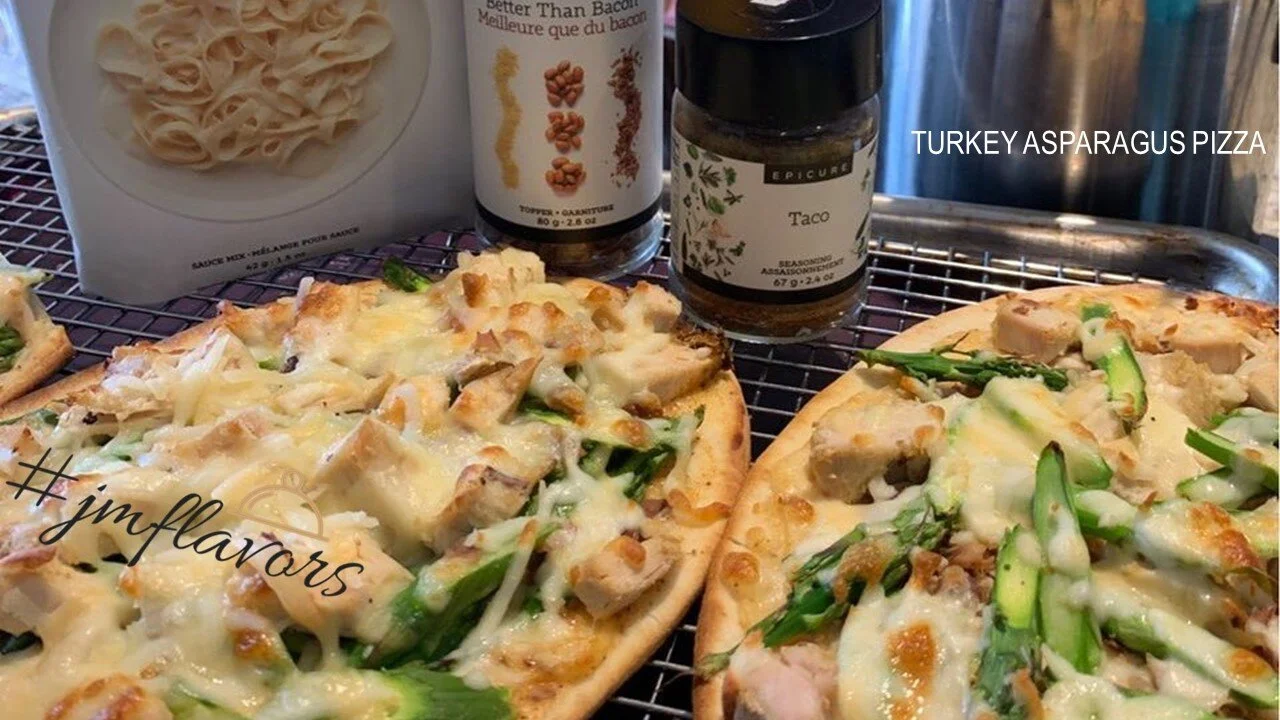 Turkey Asparagus  Pizza