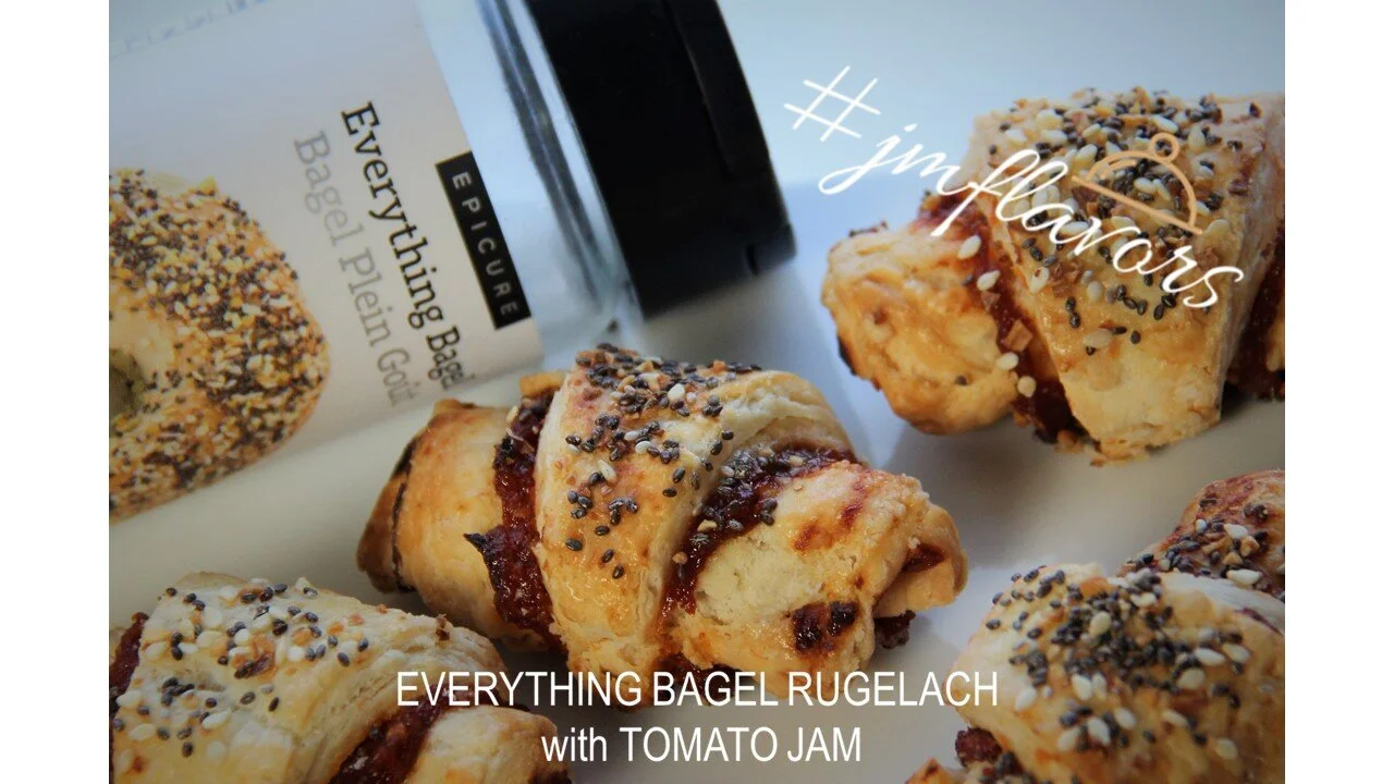Everything Bagel Rugelach with Tomato Jam