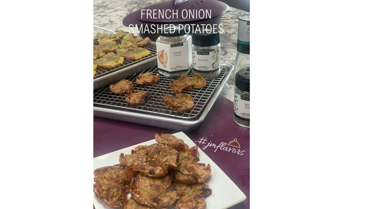 French Onion Smashed Potatoes