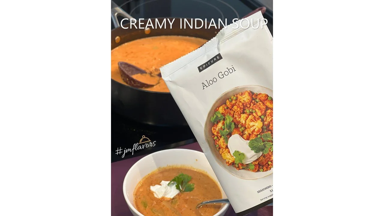 Creamy Indian Soup with Aloo Gobi spices
