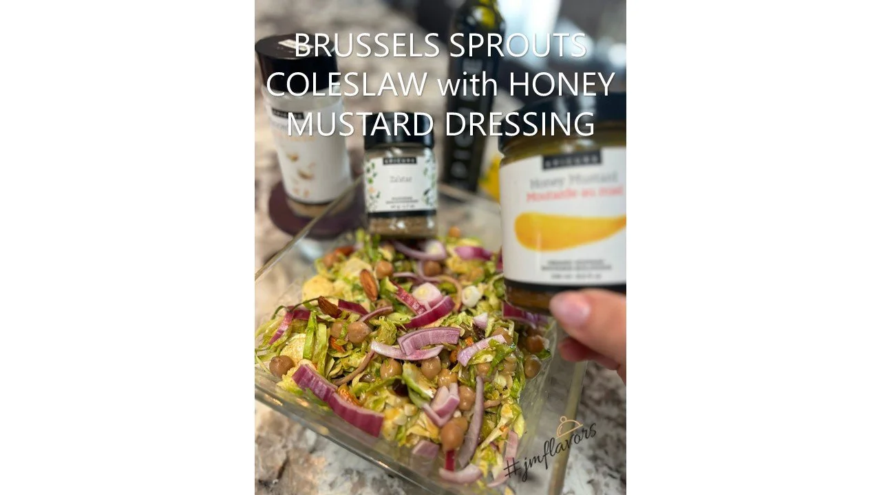 Brussels Sprouts Coleslaw with Honey Mustard dressing