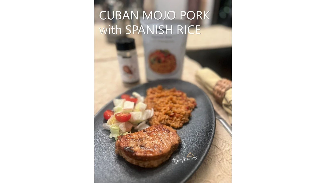 CUBAN MOJO PORK with SPANISH RICE