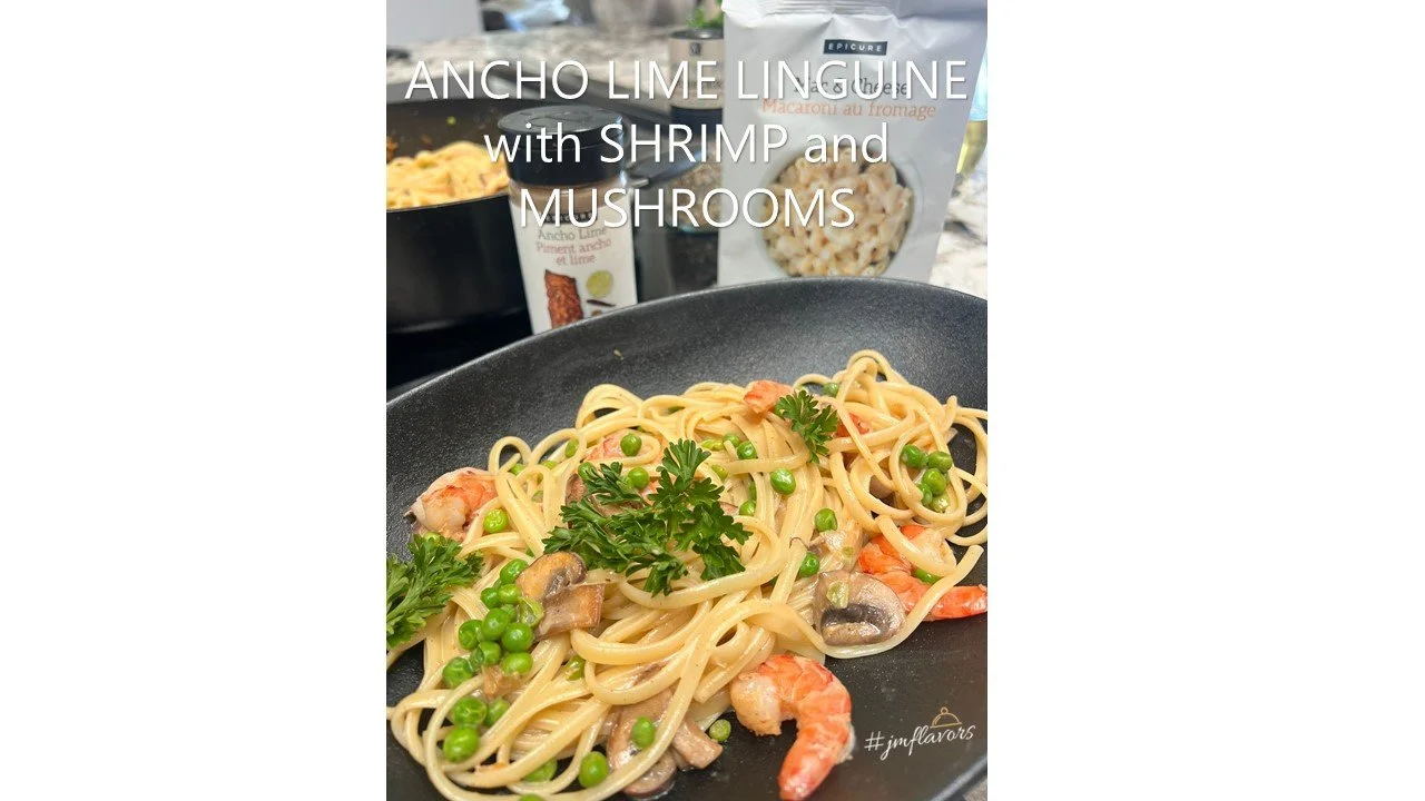 ANCHO LIME LINGUINE with SHRIMP and MUSHROOMS