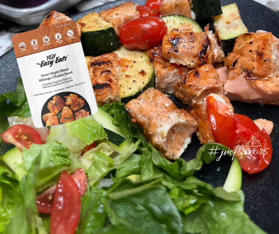 Sweet Maple Salmon Skewers