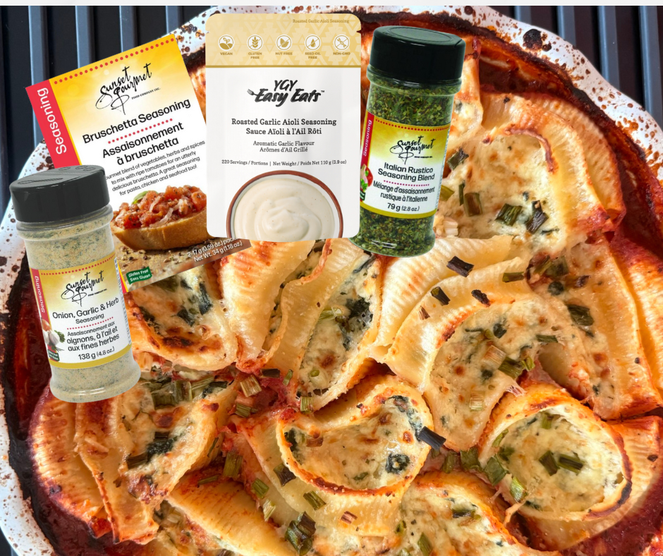 Spinach Ricotta Beef Stuffed Pasta Shells