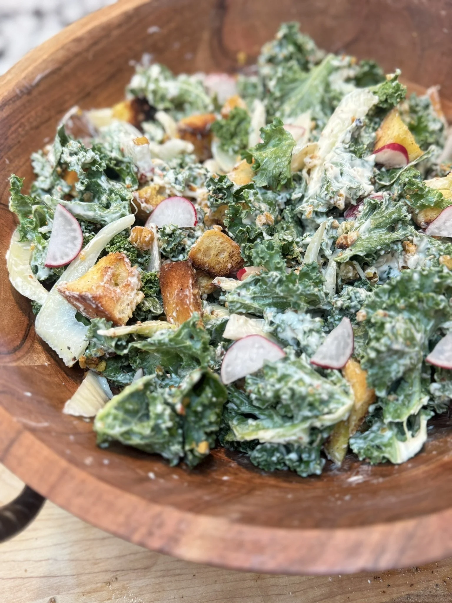 Kale and Fennel Caesar Salad